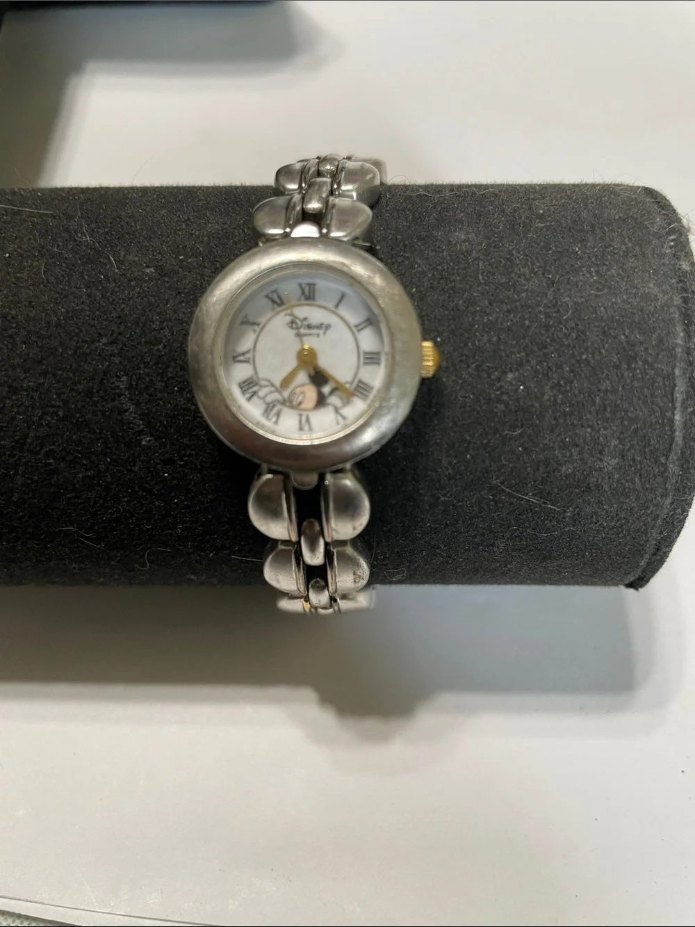 Disney Silver and White Women's Bracelet Watch with Roman Dial